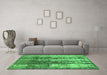 Machine Washable Abstract Green Modern Area Rugs in a Living Room,, wshabs1996grn