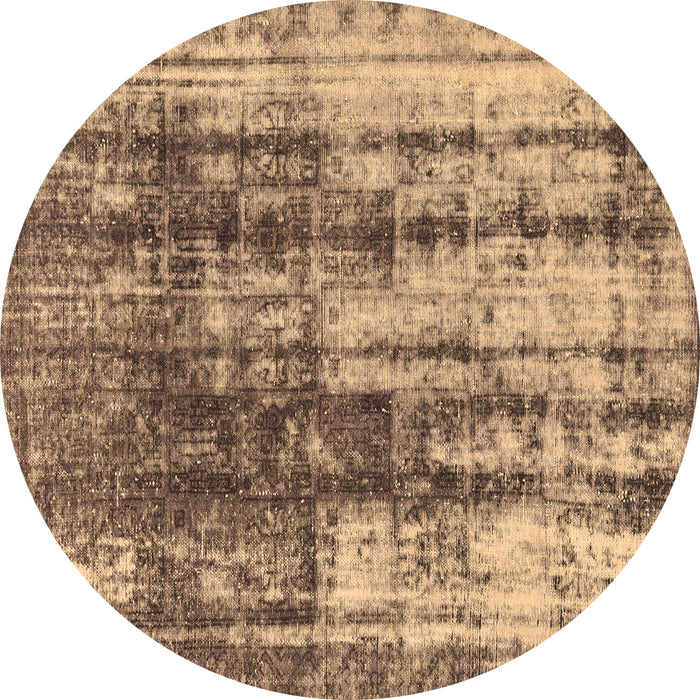 Round Machine Washable Abstract Brown Modern Rug, wshabs1996brn