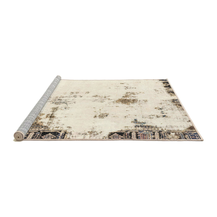 Sideview of Machine Washable Abstract Blanched Almond Beige Rug, wshabs1997