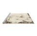 Sideview of Machine Washable Abstract Blanched Almond Beige Rug, wshabs1997