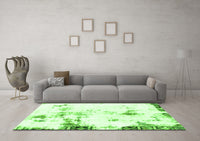 Machine Washable Abstract Green Modern Rug, wshabs1997grn