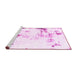 Sideview of Machine Washable Abstract Pink Modern Rug, wshabs1997pnk