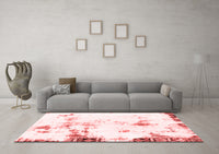 Machine Washable Abstract Red Modern Rug, wshabs1997red