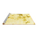 Sideview of Machine Washable Abstract Yellow Modern Rug, wshabs1997yw