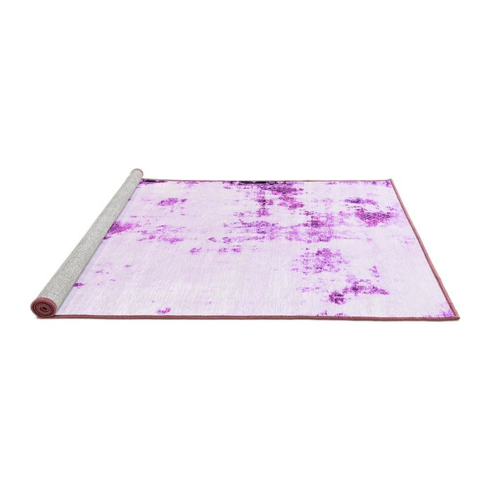 Sideview of Machine Washable Abstract Purple Modern Area Rugs, wshabs1997pur