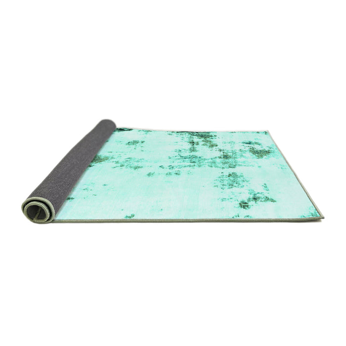 Sideview of Abstract Turquoise Modern Rug, abs1997turq