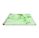 Sideview of Machine Washable Abstract Green Modern Area Rugs, wshabs1997grn