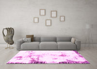 Machine Washable Abstract Pink Modern Rug, wshabs1997pnk