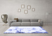 Machine Washable Abstract Blue Modern Rug in a Living Room, wshabs1997blu