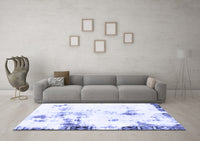 Machine Washable Abstract Blue Modern Rug, wshabs1997blu