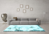 Machine Washable Abstract Light Blue Modern Rug, wshabs1997lblu