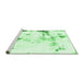 Sideview of Machine Washable Abstract Emerald Green Modern Area Rugs, wshabs1997emgrn