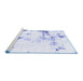 Sideview of Machine Washable Abstract Blue Modern Rug, wshabs1997blu