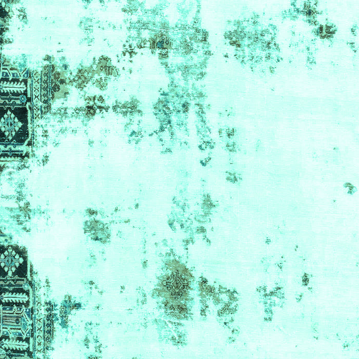 Machine Washable Abstract Turquoise Modern Area Rugs, wshabs1997turq