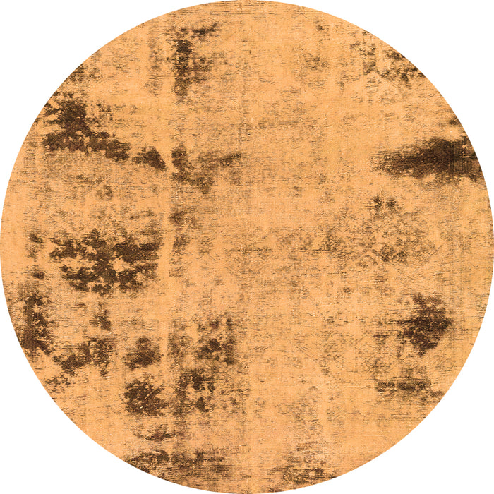 Round Machine Washable Persian Orange Bohemian Area Rugs, wshabs1998org