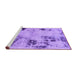 Sideview of Machine Washable Persian Purple Bohemian Area Rugs, wshabs1998pur