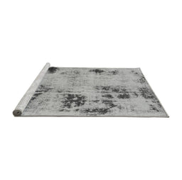 Sideview of Machine Washable Persian Gray Bohemian Rug, wshabs1998gry