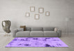 Machine Washable Persian Purple Bohemian Area Rugs in a Living Room, wshabs1998pur