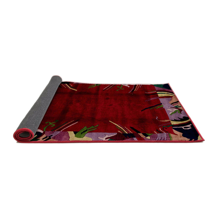 Sideview of Abstract Chestnut Brown Modern Rug, abs1999