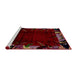 Sideview of Machine Washable Abstract Chestnut Brown Rug, wshabs1999