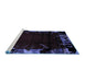 Sideview of Machine Washable Abstract Blue Modern Rug, wshabs1999blu