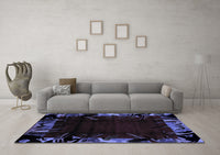 Machine Washable Abstract Blue Modern Rug, wshabs1999blu