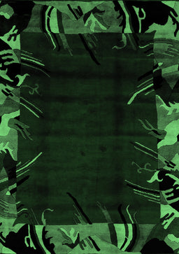 Abstract Emerald Green Modern Rug, abs1999emgrn