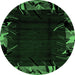 Round Abstract Emerald Green Modern Rug, abs1999emgrn