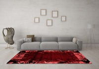 Machine Washable Abstract Red Modern Rug, wshabs1999red