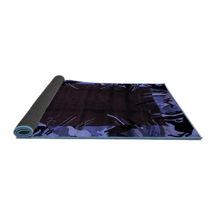 Sideview of Abstract Blue Modern Rug, abs1999blu