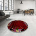 Round Abstract Chestnut Brown Modern Rug in a Office, abs1999