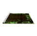 Sideview of Machine Washable Abstract Green Modern Area Rugs, wshabs1999grn