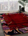 Machine Washable Abstract Chestnut Brown Rug in a Family Room, wshabs1999