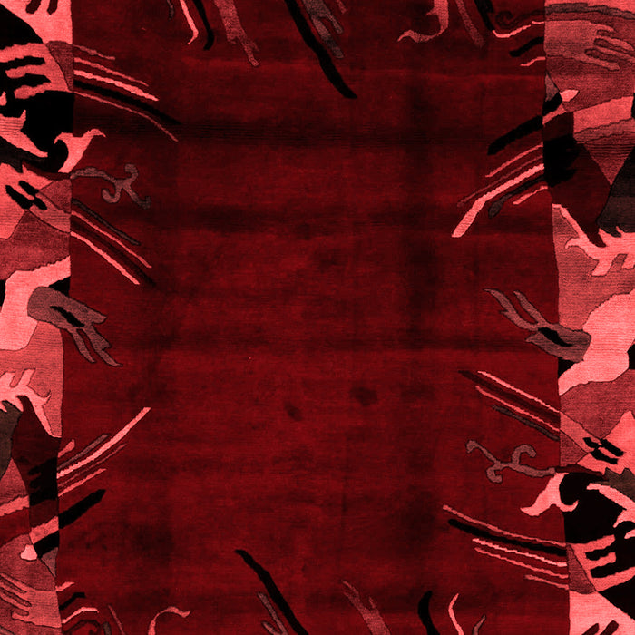 Abstract Red Modern Area Rugs