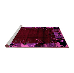 Sideview of Machine Washable Abstract Pink Modern Rug, wshabs1999pnk