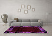 Machine Washable Abstract Purple Modern Area Rugs in a Living Room, wshabs1999pur