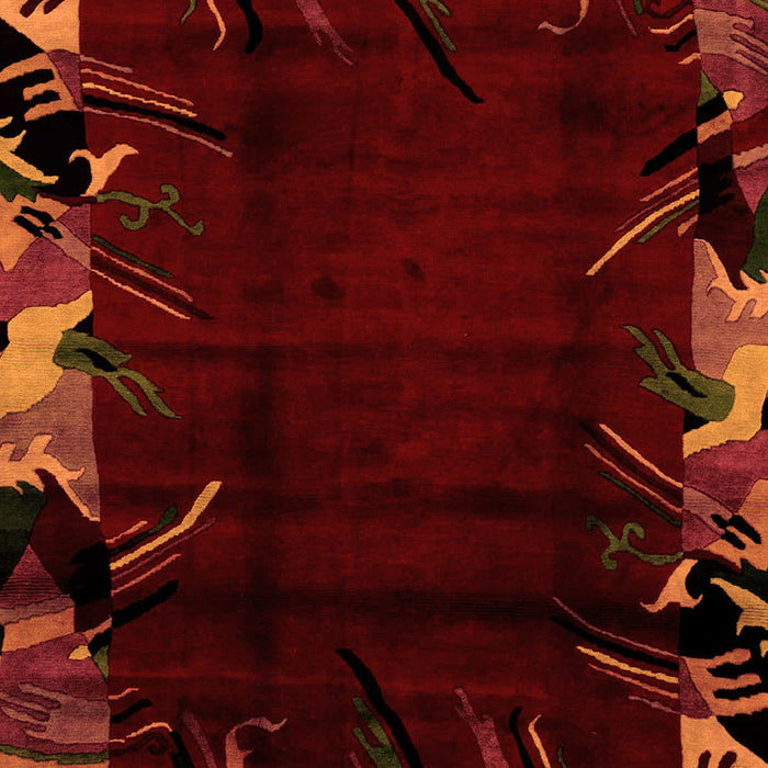 Machine Washable Abstract Orange Modern Area Rugs, wshabs1999org