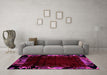 Machine Washable Abstract Pink Modern Rug in a Living Room, wshabs1999pnk