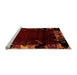 Sideview of Machine Washable Abstract Orange Modern Area Rugs, wshabs1999org