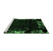 Sideview of Machine Washable Abstract Emerald Green Modern Area Rugs, wshabs1999emgrn