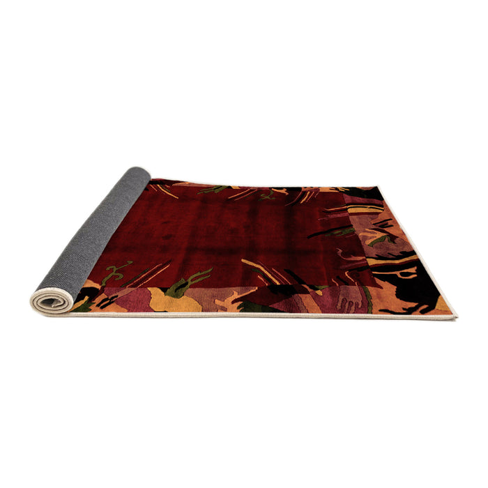 Sideview of Abstract Orange Modern Rug, abs1999org