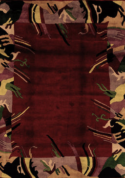 Abstract Brown Modern Rug, abs1999brn