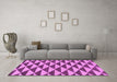 Machine Washable Abstract Purple Modern Area Rugs in a Living Room, wshabs199pur