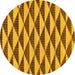 Round Machine Washable Abstract Yellow Modern Rug, wshabs199yw