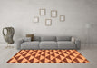 Machine Washable Abstract Orange Modern Area Rugs in a Living Room, wshabs199org