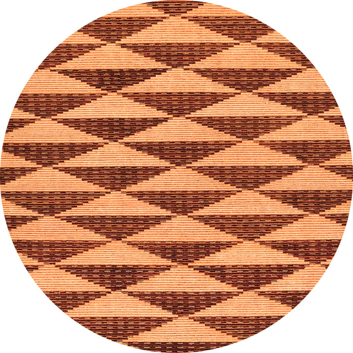 Round Machine Washable Abstract Orange Modern Area Rugs, wshabs199org