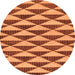 Round Machine Washable Abstract Orange Modern Area Rugs, wshabs199org