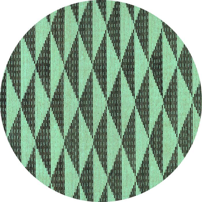 Round Machine Washable Abstract Turquoise Modern Area Rugs, wshabs199turq