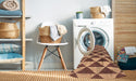 Machine Washable Abstract Brown Red Rug in a Washing Machine, wshabs199