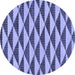 Round Machine Washable Abstract Blue Modern Rug, wshabs199blu